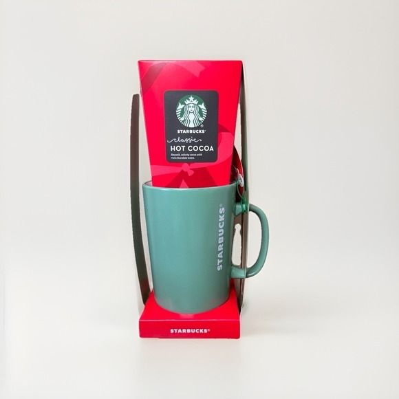 Starbucks Other - 2025 Starbucks Winter Hot Cocoa Mug Gift Set 16oz. Green Mug New with Tag